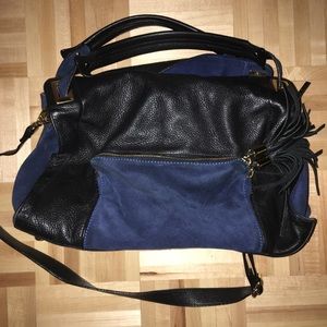 Sandro Black and Blue Tote